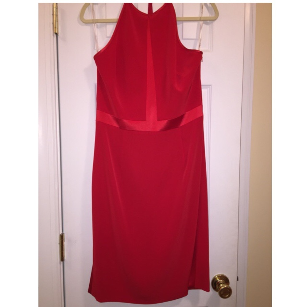 Red knee length cocktail dress